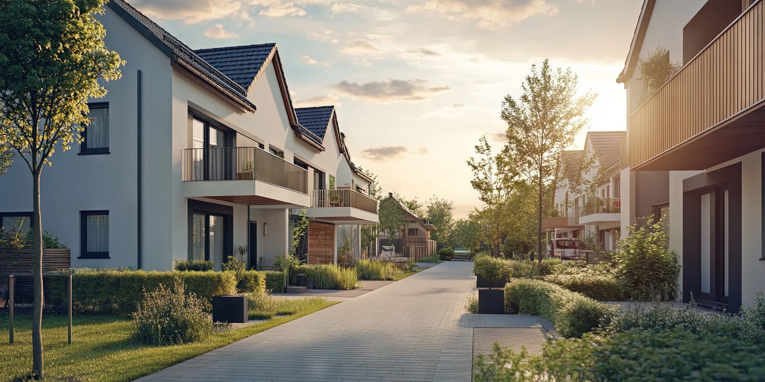 diversity couple in front of one-family house in modern residential area, stock-photo, 8k --ar 2:1 Job ID: a01ea2e2-aa50-458d-829c-9f4f2f21aa4e